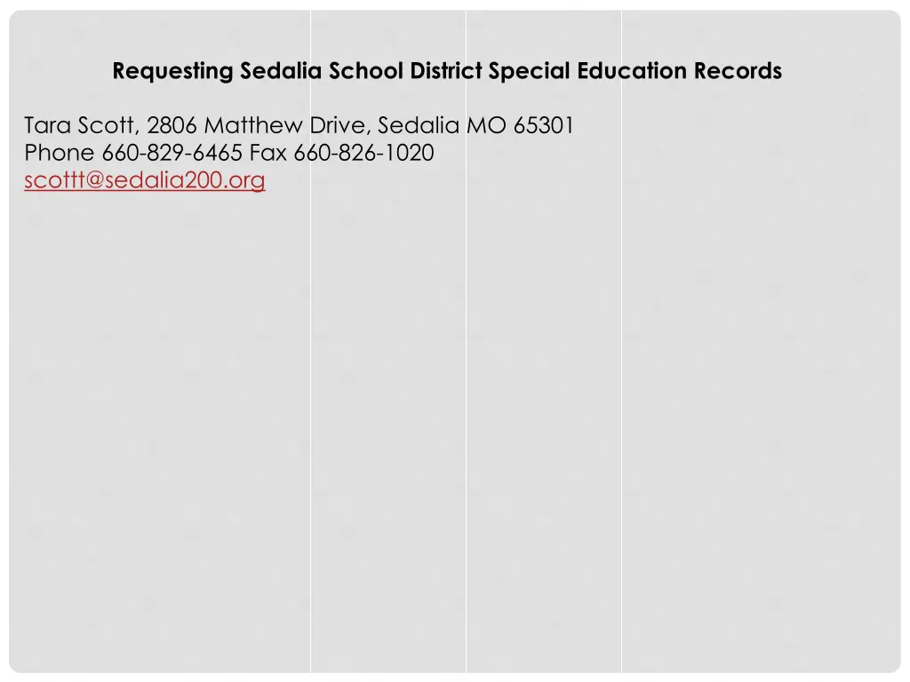 requesting sedalia school district special