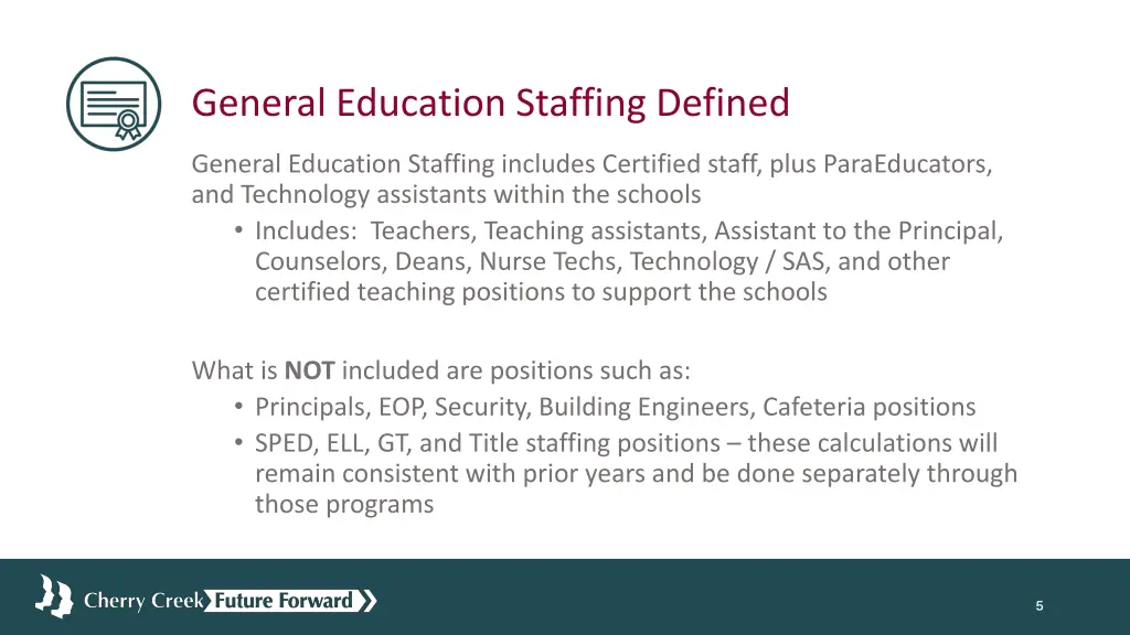 general education staffing defined