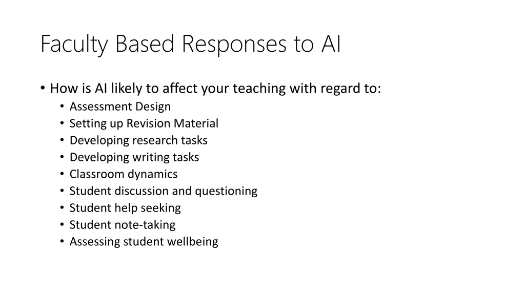 faculty based responses to ai