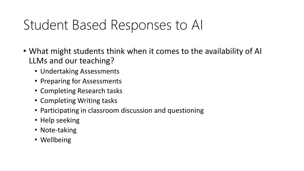student based responses to ai