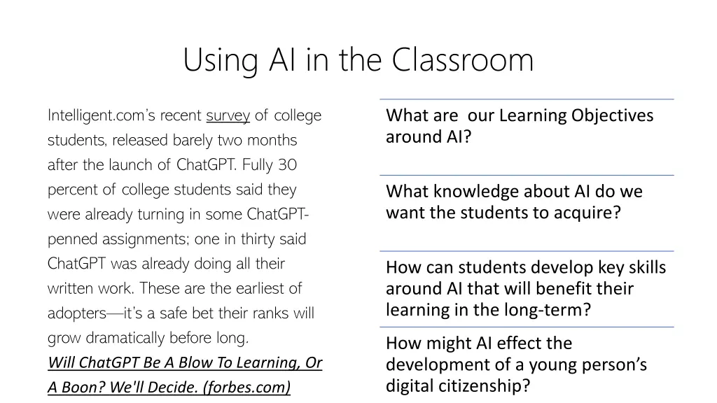 using ai in the classroom