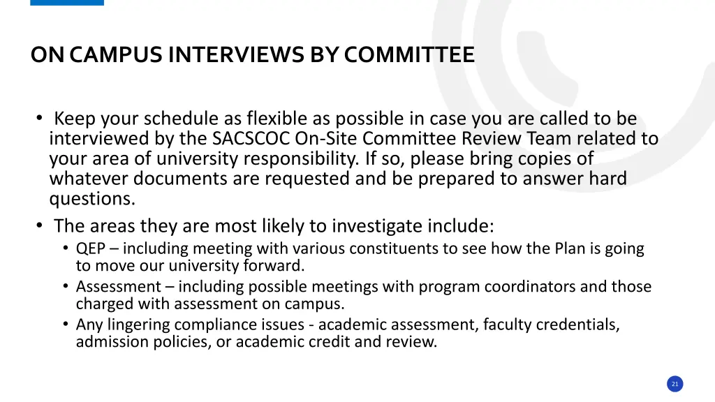 on campus interviews by committee