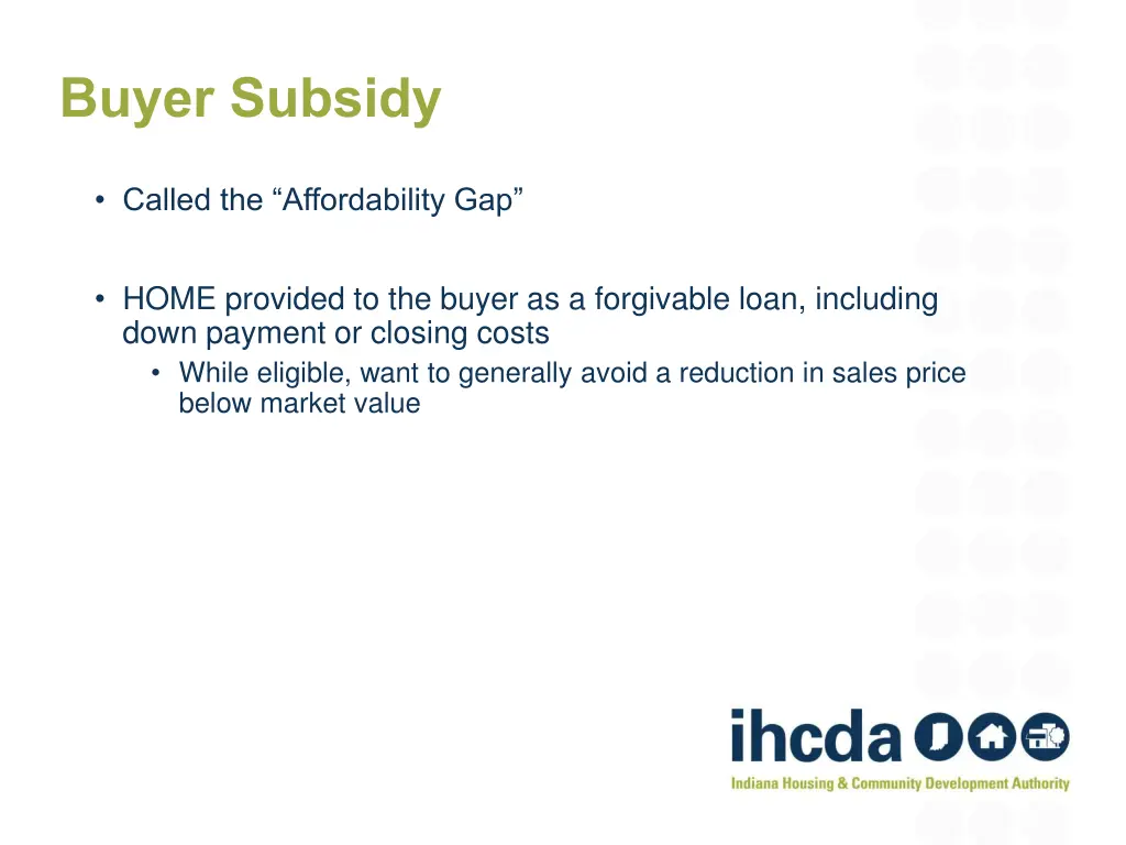 buyer subsidy