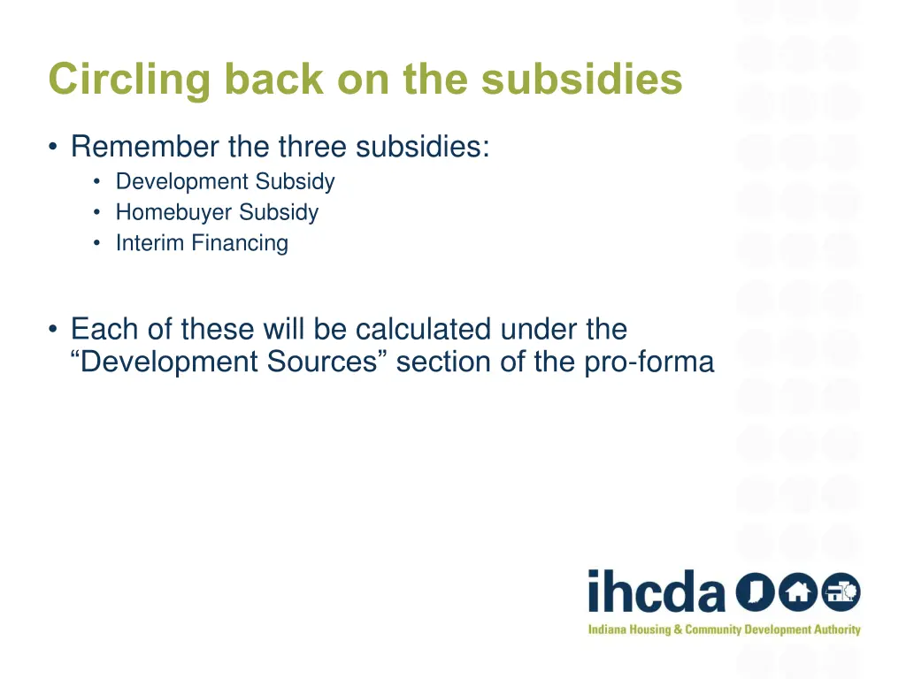 circling back on the subsidies