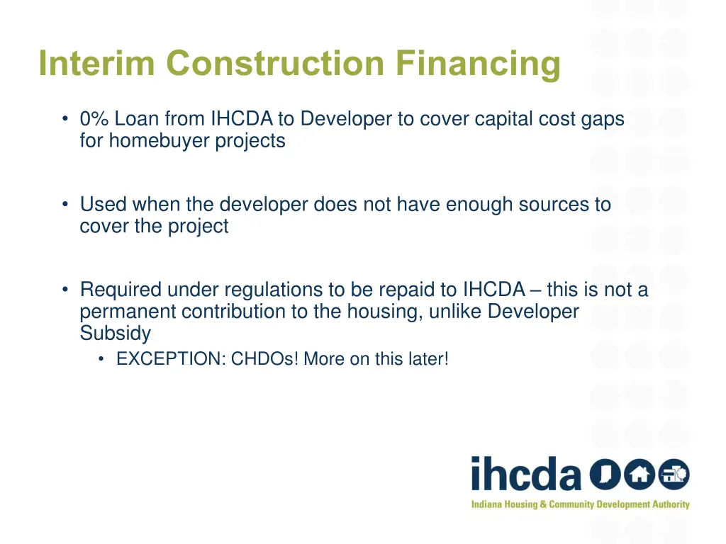 interim construction financing