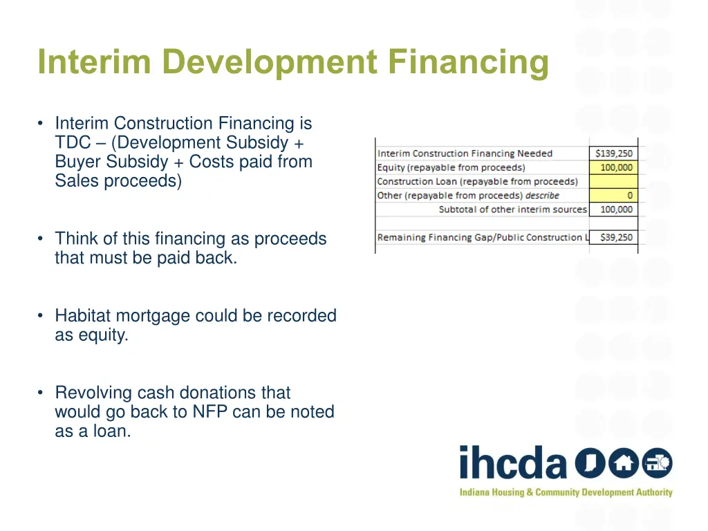 interim development financing