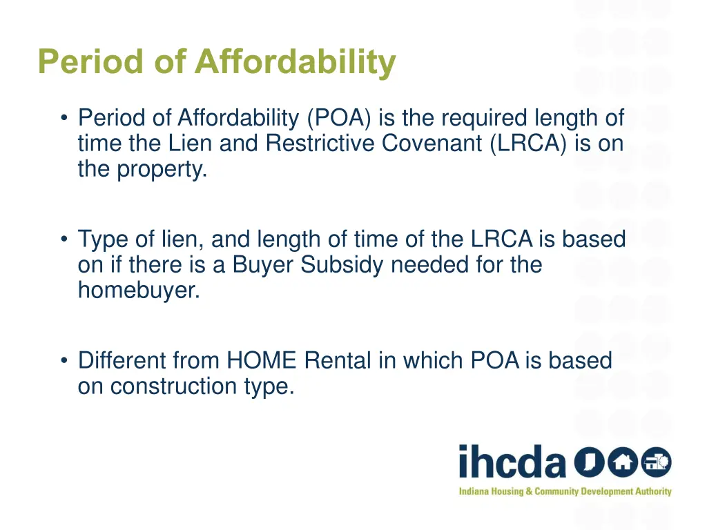 period of affordability