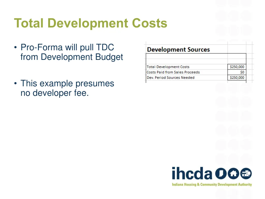 total development costs