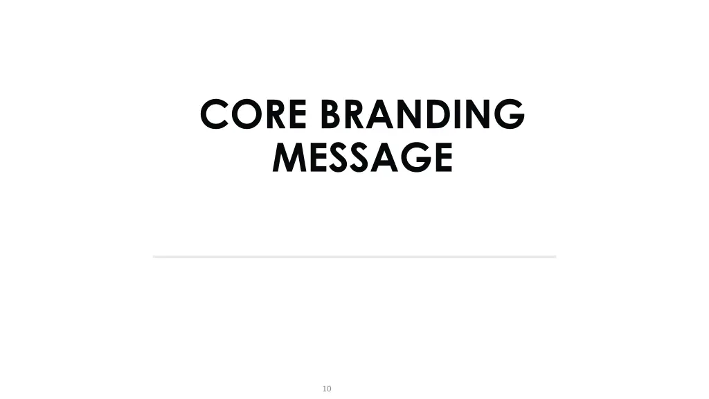 core branding message