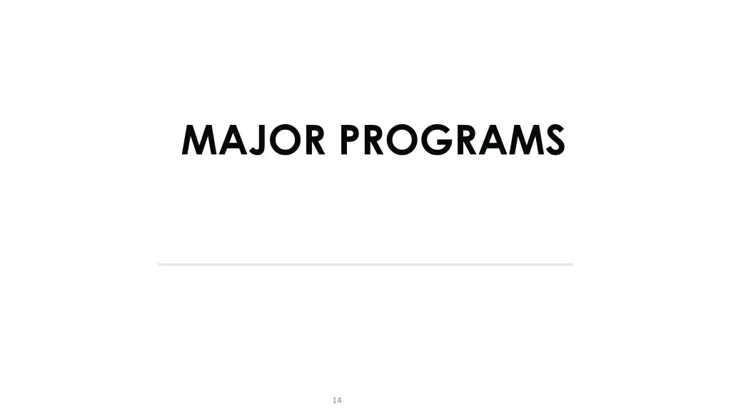 major programs