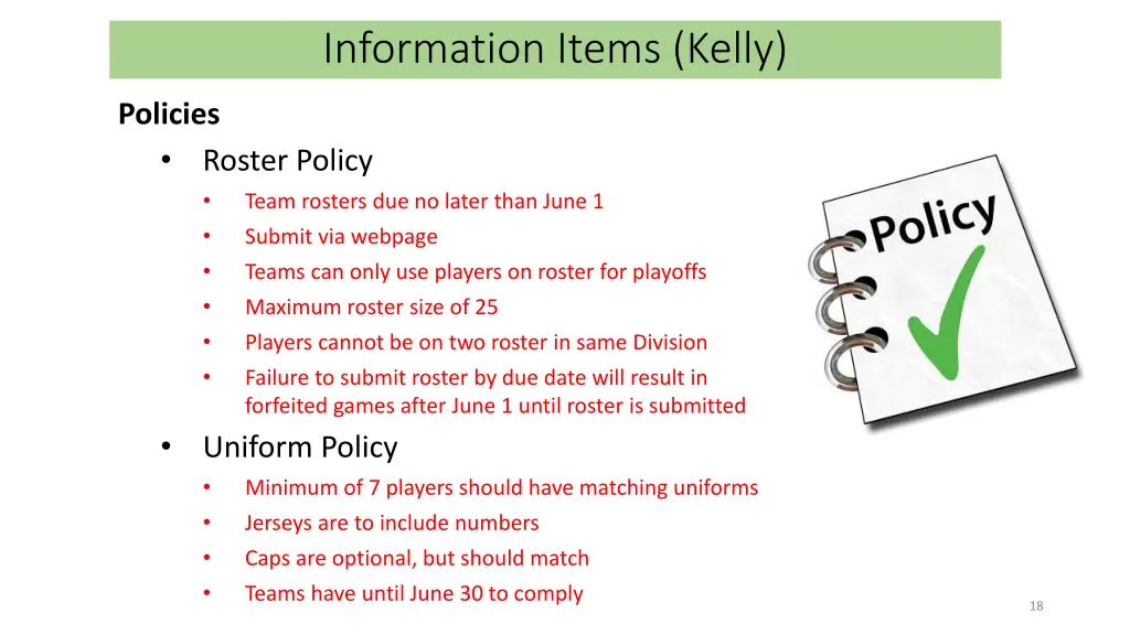 information items kelly 2