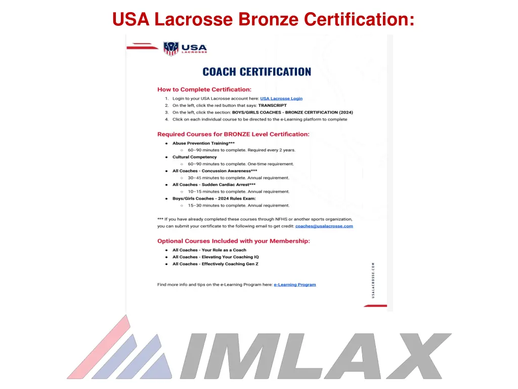 usa lacrosse bronze certification