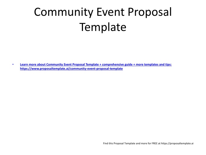 community event proposal template