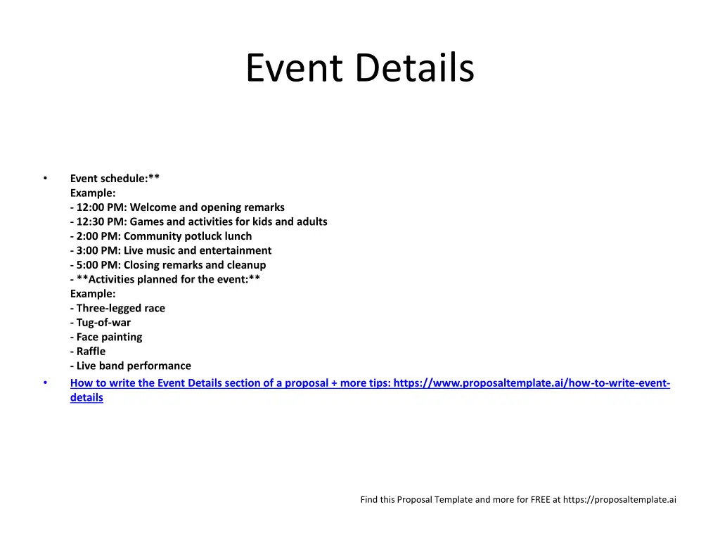 event details