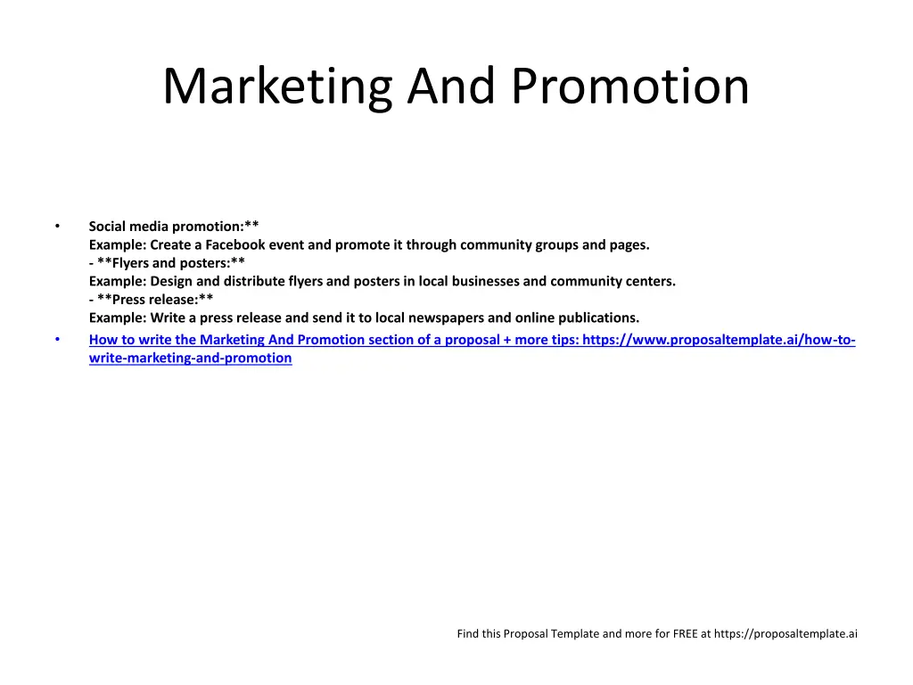 marketing and promotion