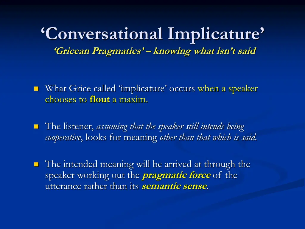 conversational implicature gricean pragmatics