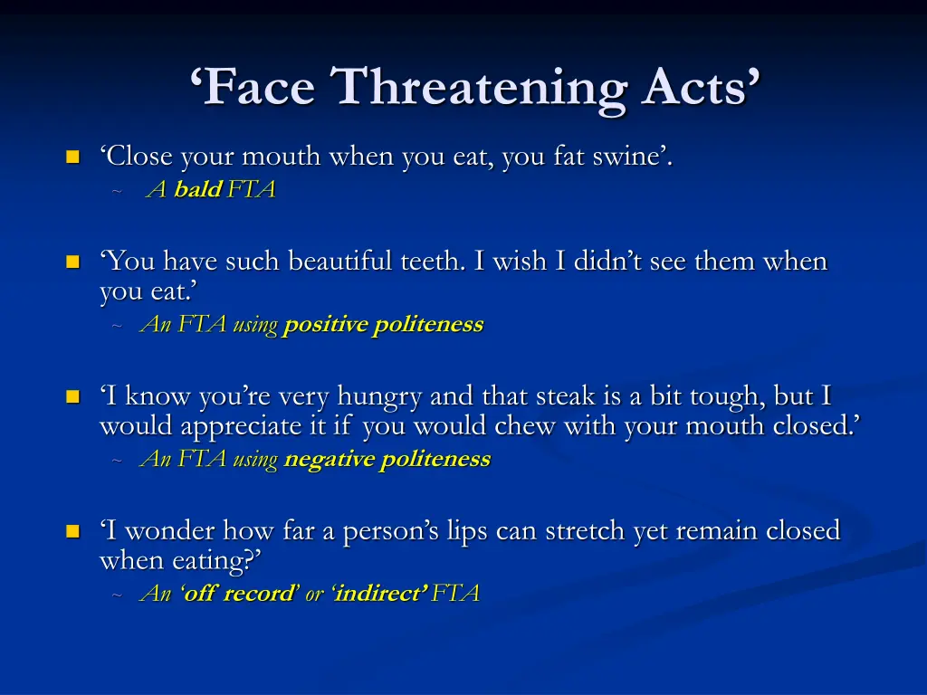 face threatening acts