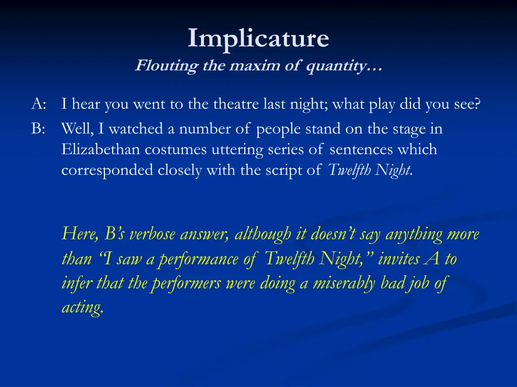 implicature flouting the maxim of quantity