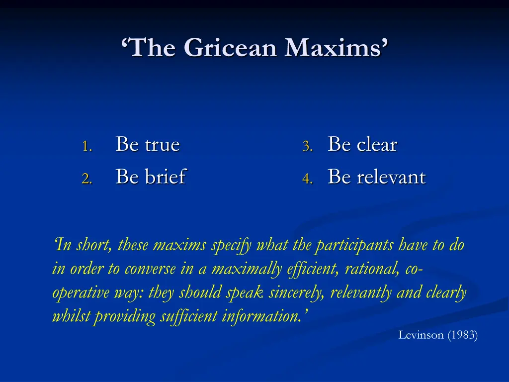 the gricean maxims