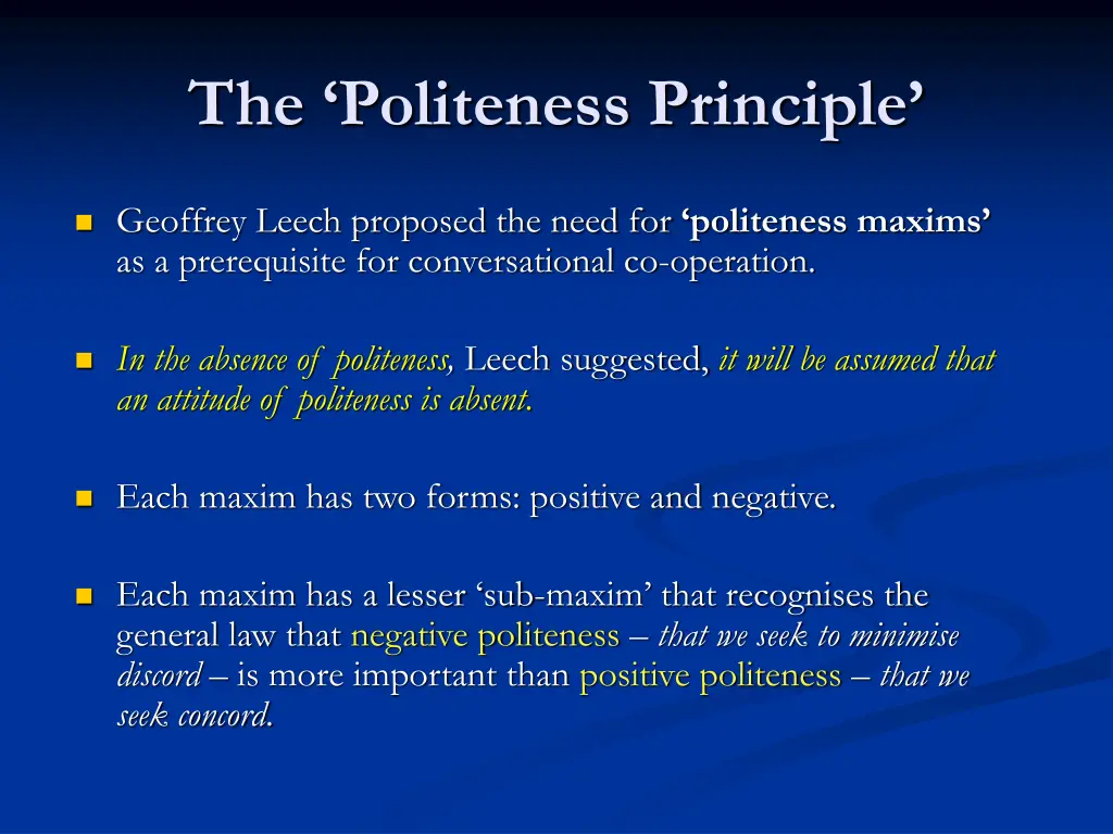 the politeness principle