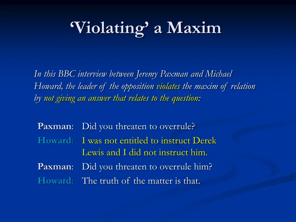 violating a maxim