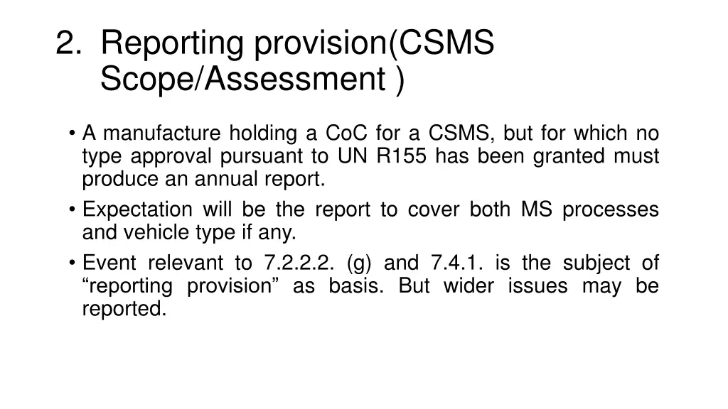 2 reporting provision csms scope assessment