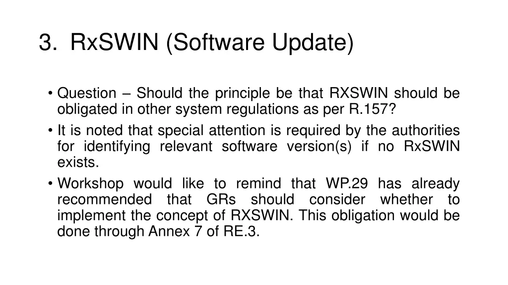 3 rxswin software update