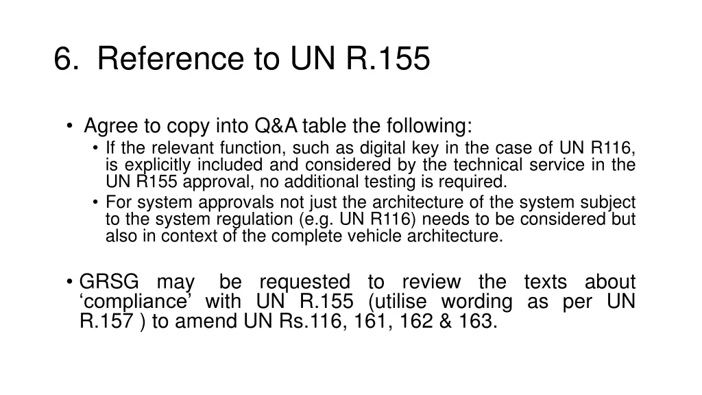 6 reference to un r 155