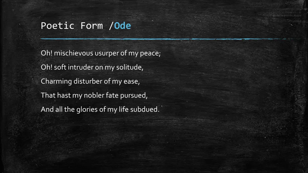 poetic form ode