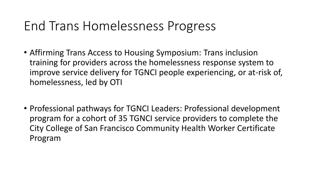 end trans homelessness progress