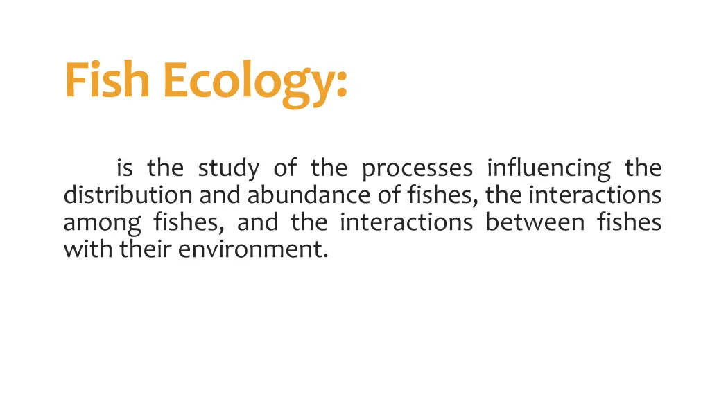 fish ecology