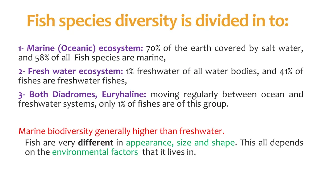 fishspeciesdiversityisdividedinto