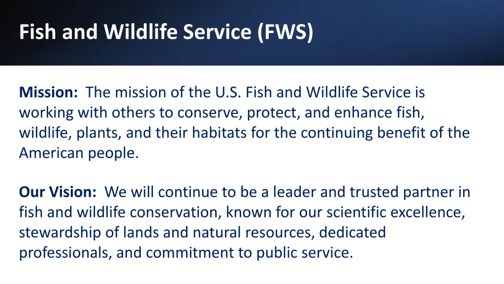 fish and wildlife service fws