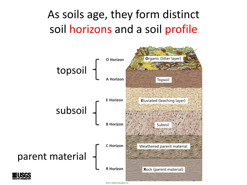 as soils age they form distinct soil horizons