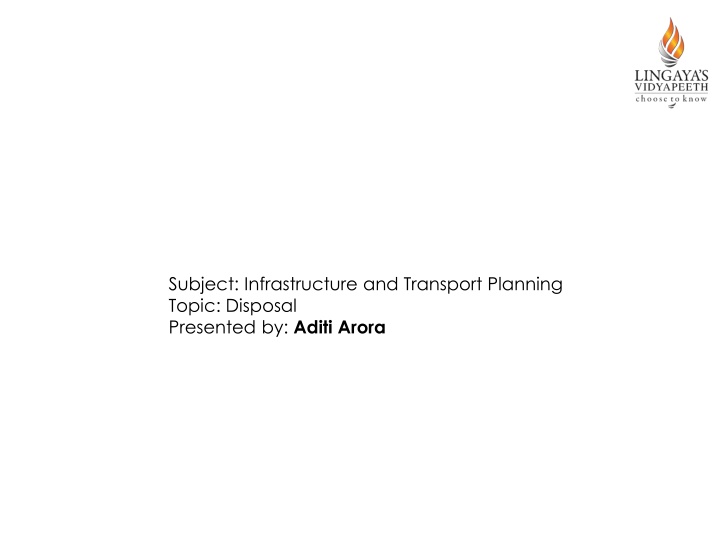 subject infrastructure and transport planning