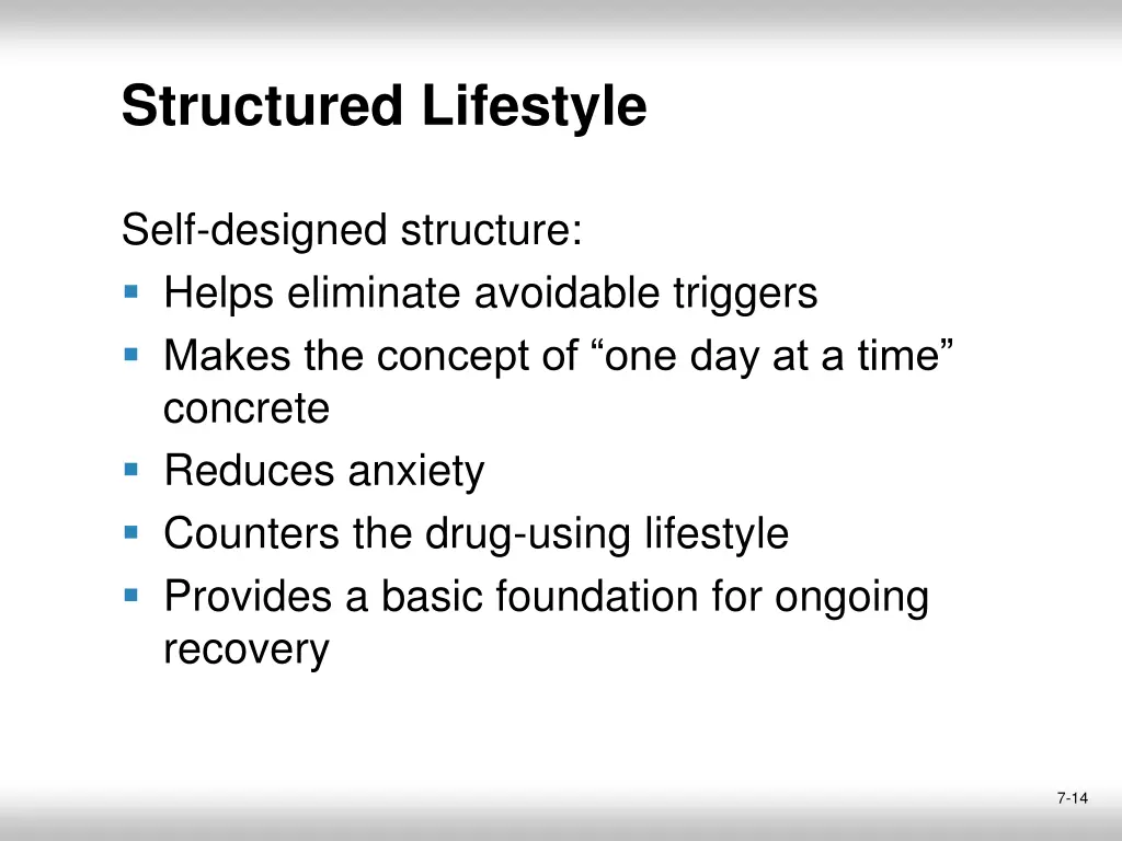 structured lifestyle