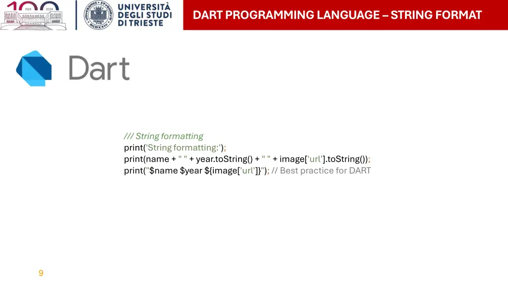 dart programming language string format