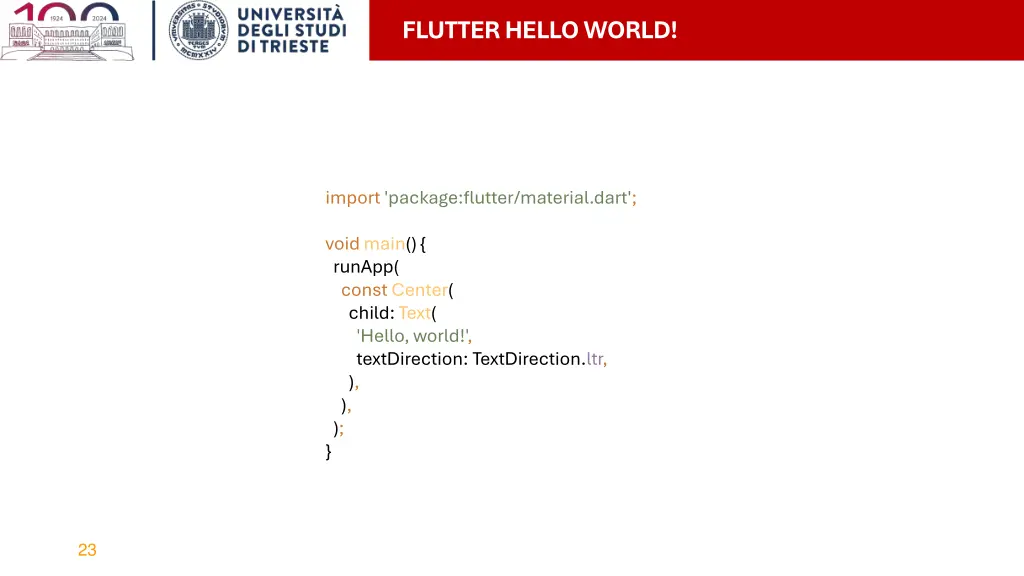 flutter hello world