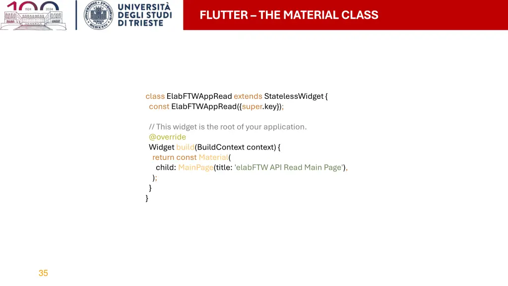 flutter the material class