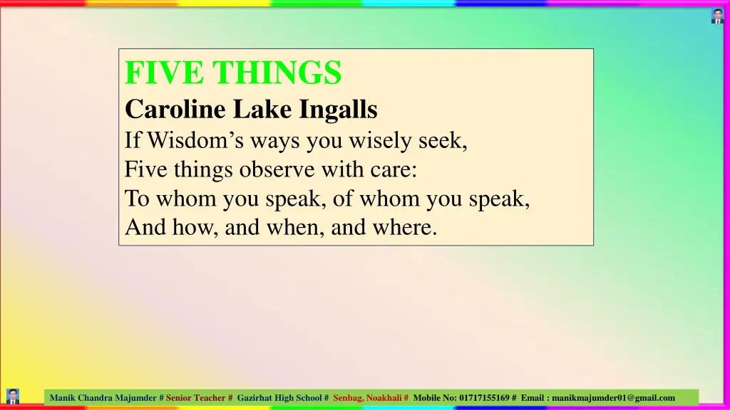 five things caroline lake ingalls if wisdom