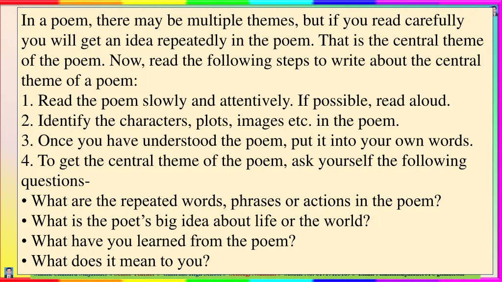 in a poem there may be multiple themes