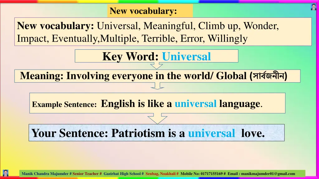 new vocabulary