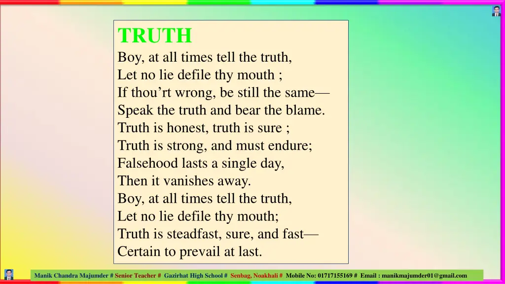 truth boy at all times tell the truth