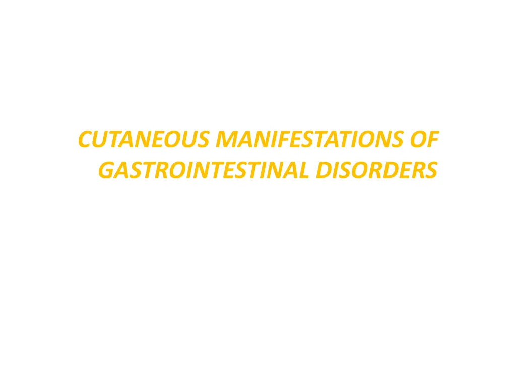 cutaneous manifestations of gastrointestinal