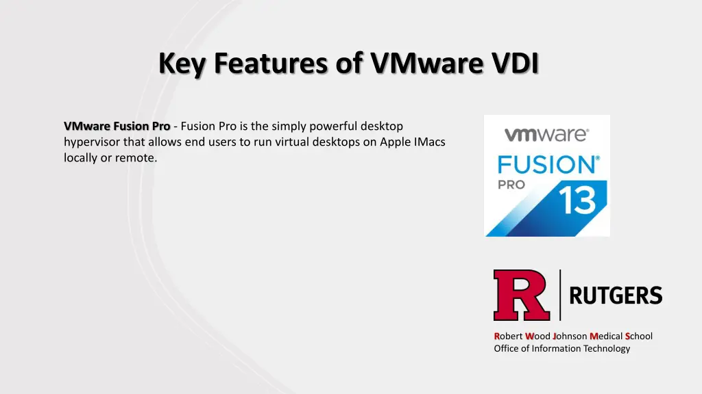 key features of vmware vdi 1