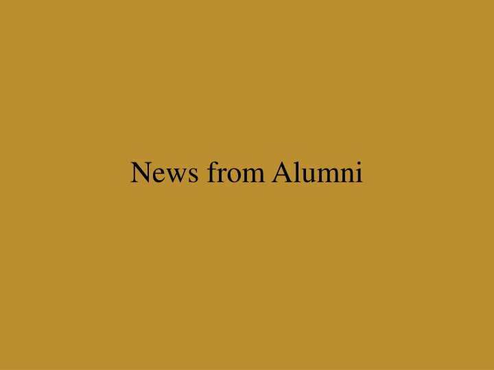 news from alumni