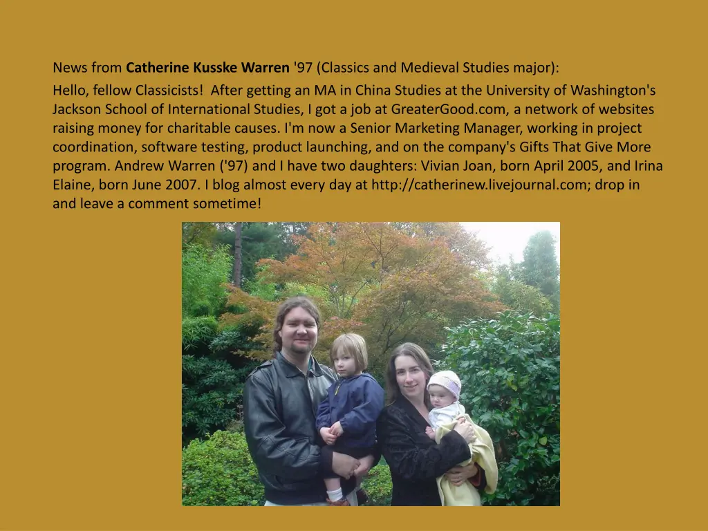 news from catherine kusske warren 97 classics