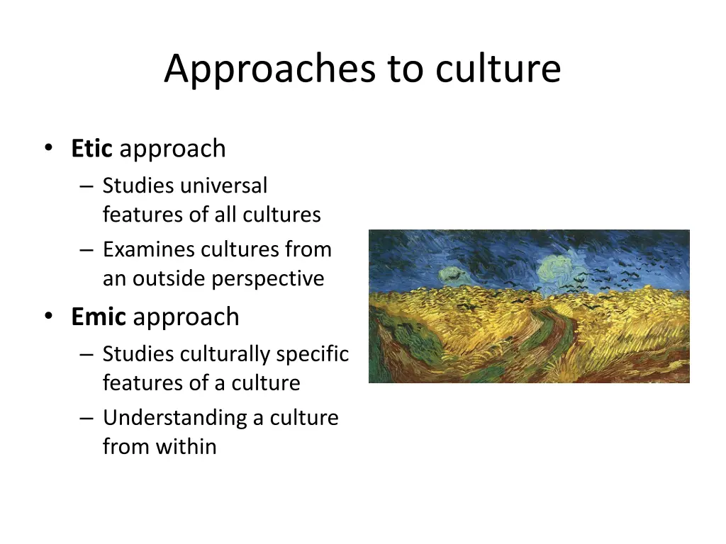 approaches to culture