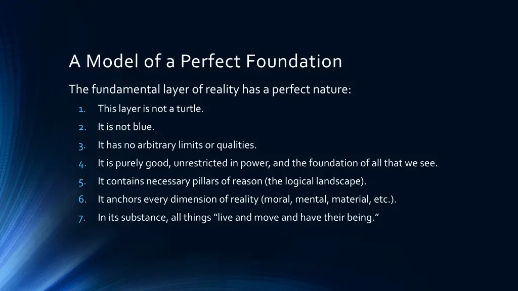 a model of a perfect foundation