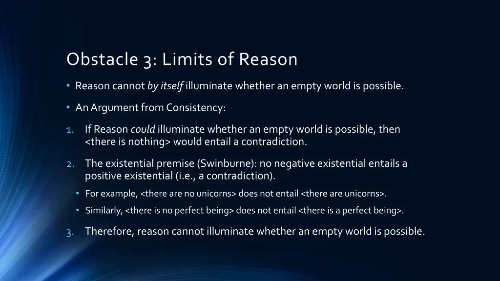 obstacle 3 limits of reason